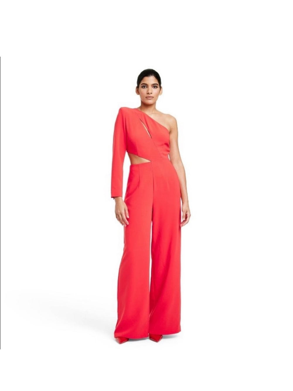 Sergio Hudson for Target One-Shoulder Coral Cutout Wide-Leg Jumpsuit